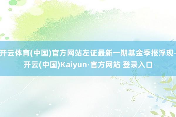 开云体育(中国)官方网站左证最新一期基金季报浮现-开云(中国)Kaiyun·官方网站 登录入口